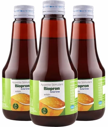 Leeford Biopron-H Herbal Syrup - Enhances Appetite & Digestion (175ml, Pack of 3)