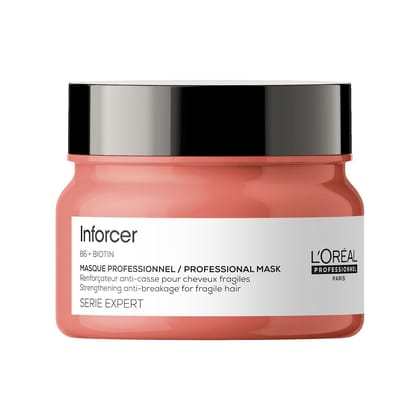 LOreal Professionnel Inforcer Strengthening Hair Mask with Vitamin B6 & Biotin for Weak, Brittle Hair, Serie Expert, 250gm