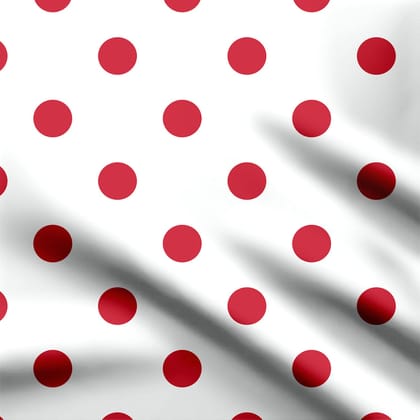 Red on white polka dots Print Fabric-Pashmina