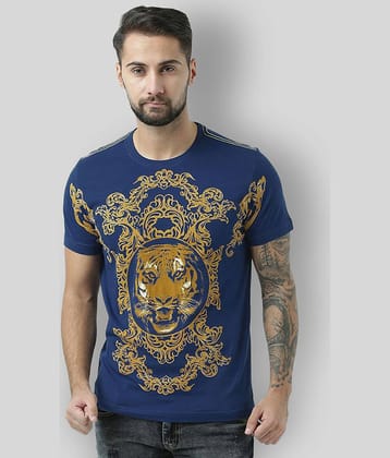 Huetrap Pack of 1 Cotton Regular Fit Men's T-Shirt ( Navy Blue )