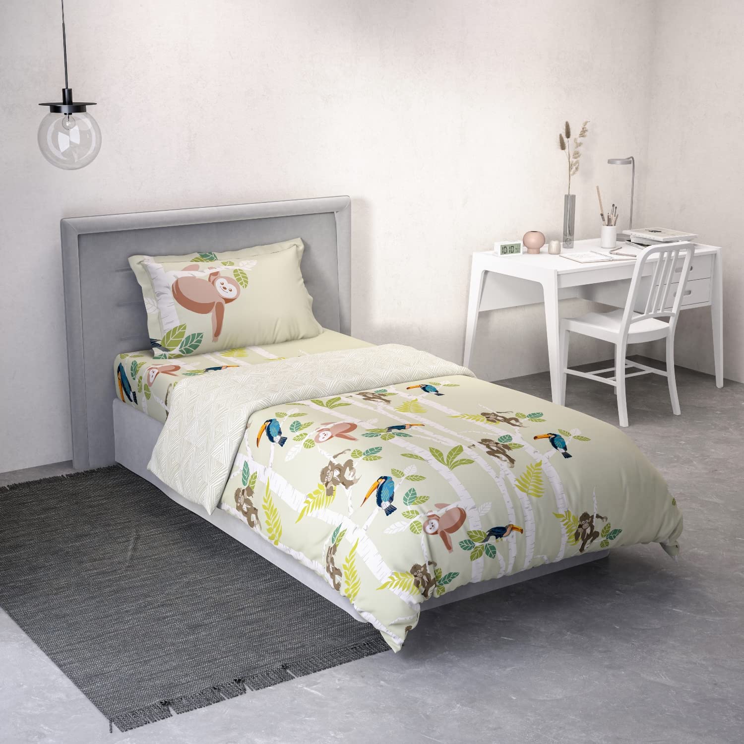DDECOR - Little Brats Collection 100% Cotton Conversational Pattern 136TC Single Bed In A Bag|152 CM X 224 CM| - Green