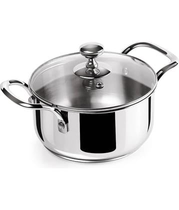 Milton Pro Cook Stainless Steel Casserole With Glsss Lid ( 2.3 litre) Silver