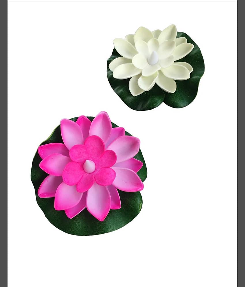 THRIFTKART 2pc led floting lotus LED Candle - Pack of 2