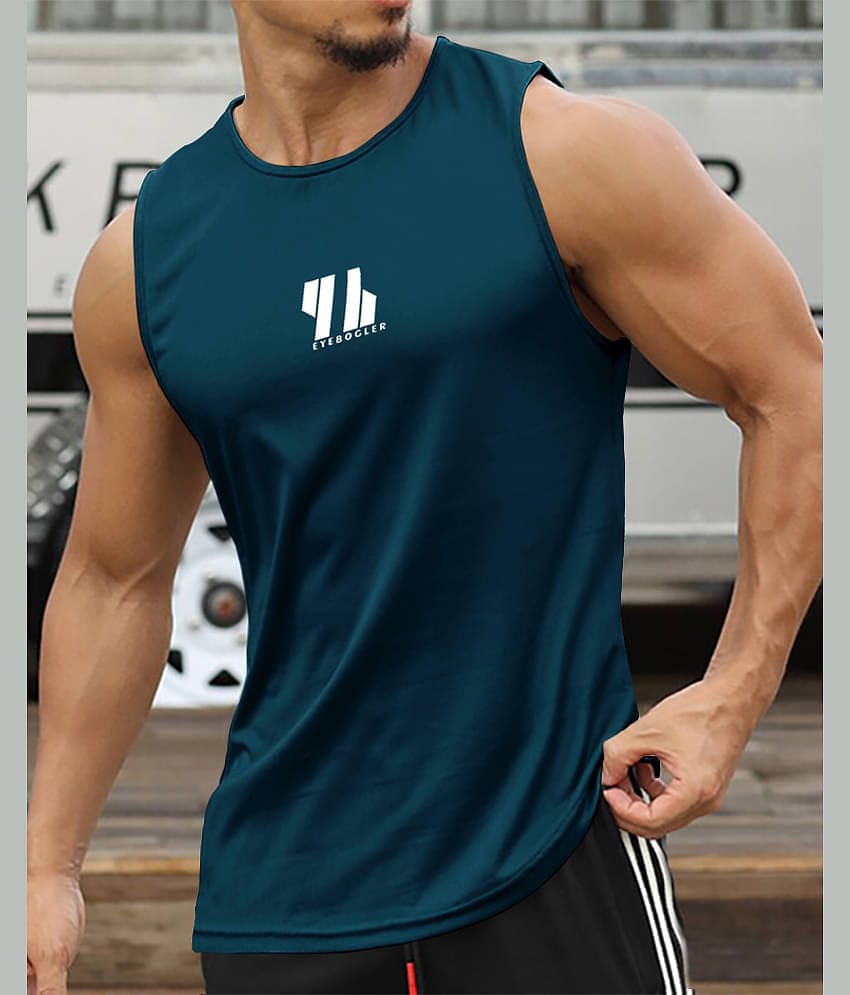 Eyebogler Pack of 1 Cotton Blend Gym Vest For Men ( Black )