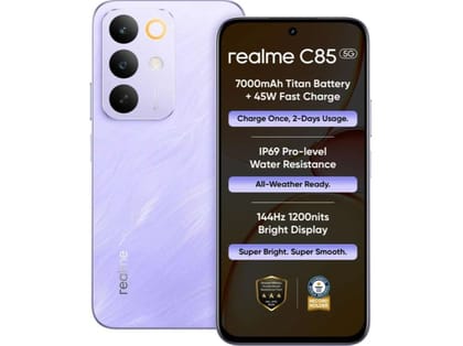 Realme C85 5G Smartphone, 4GB RAM, 128GB Storage - Parrot Purple