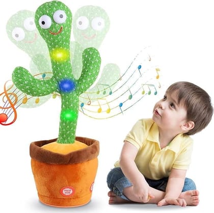 Talking Dancing Cactus Pro| USB Charging with 120 Songs, LED Lights, Voice Recording | Ages 1-10 (Green)