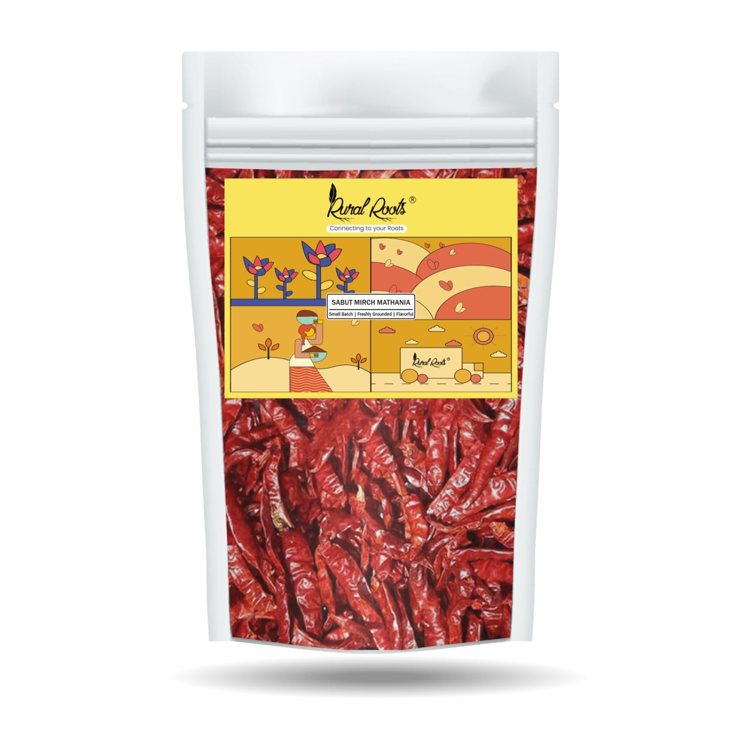 Rural Roots Mathania Mirch - 300g | Mathania Red Chilli Whole & Dry | Sabut Lal Mirch | Lal Mirch Whole Strong Spice | Dry Red Chilli | Whole Dried Red Chilly