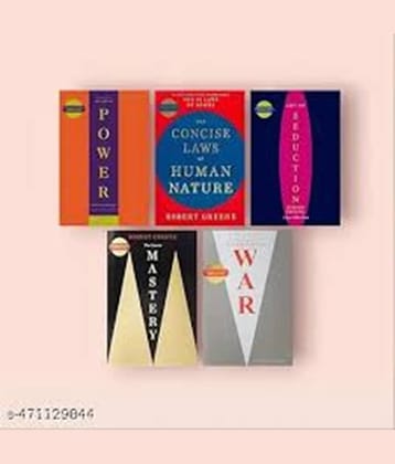 Robert Greene Books ( Combo of 5 ) The 48 Laws of Power, Seduction, Human Nature, War & Mastery.
