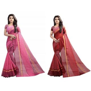 SVB Saree Multicolour Art  Silk Saree With Blouse Piece
