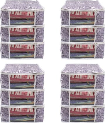 PrettyKrafts Saree Cover Big Size/Wardrobe Organiser/Cloth Cover |Sari Cover | clothcover | Cloth Organizer (Set of 12)