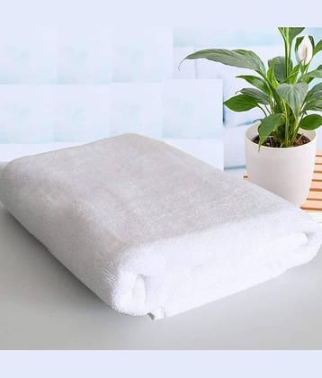 Welhouse India Single Cotton Bath Towel White (70x140 Cm)
