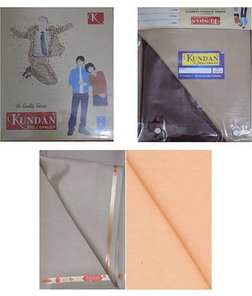 KUNDAN SULZ GWALIOR Peach 100 Percent Cotton Unstitched Shirts & Trousers ( 1 Pant & 1 Shirt Piece )
