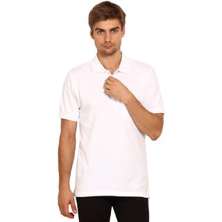 Red Line Men's White Solid Polo Collar T-Shirt