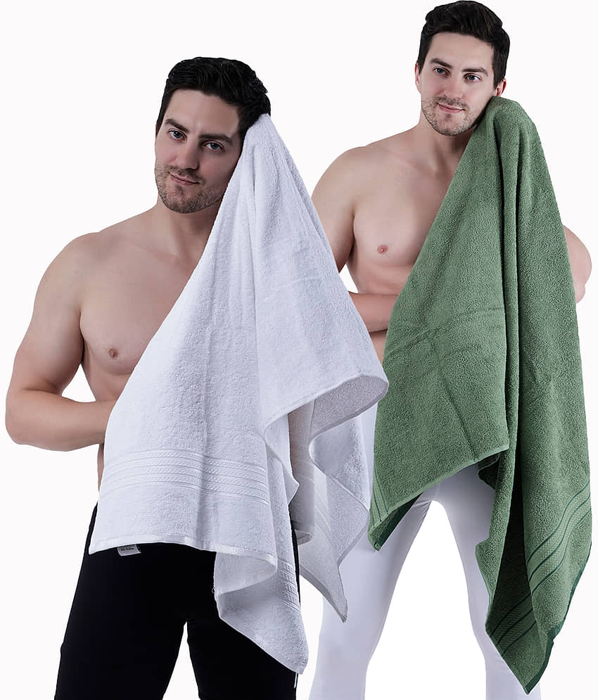 Dollar Cotton Solid 500 -GSM Bath Towel ( Pack of 2 ) - Multicolor