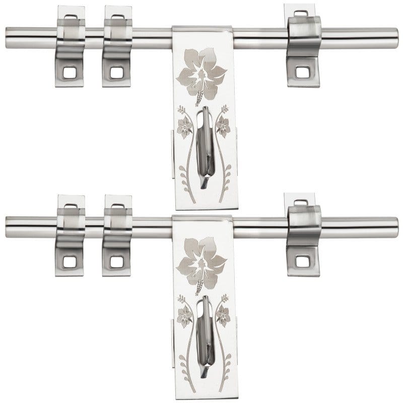 S-GUARD Stainless Steel Door Fitting Aldrop for Home, Gate, Bedroom, Store Room, Offices- LILY Gold-2 Pcs