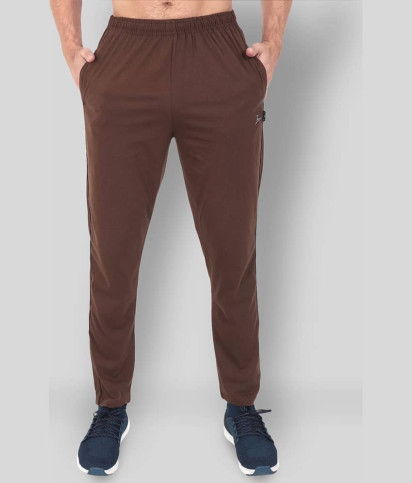 Zeffit - Brown Cotton Blend Men's Trackpants ( Pack of 1 )