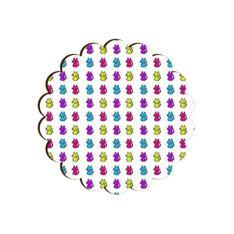 Cats In Colour Scallop Coaster