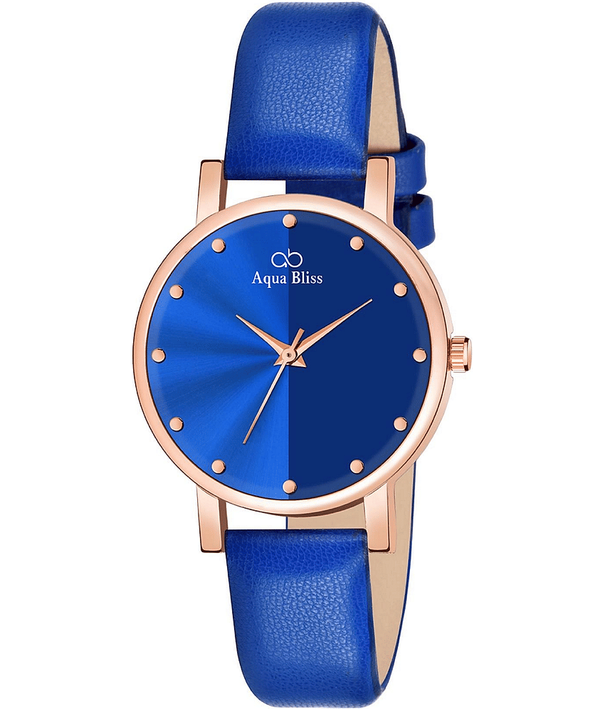 AQUA BLISS - Blue Leather Analog Womens Watch