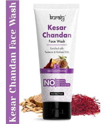 KURAIY Gold Kesar Chandan Face wash For Glowing Skin, All Skin Types 75ml Each (Pack of 1)