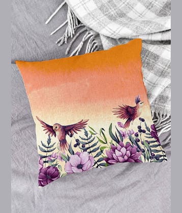 Houzzcode - Water Repellent Orange Polyester Pillow Covers 40x40x3 ( Pack of 1 )