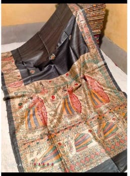 Ghicha Madhubani silk saree