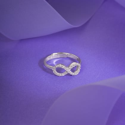 Silver Zircon Infinity Ring