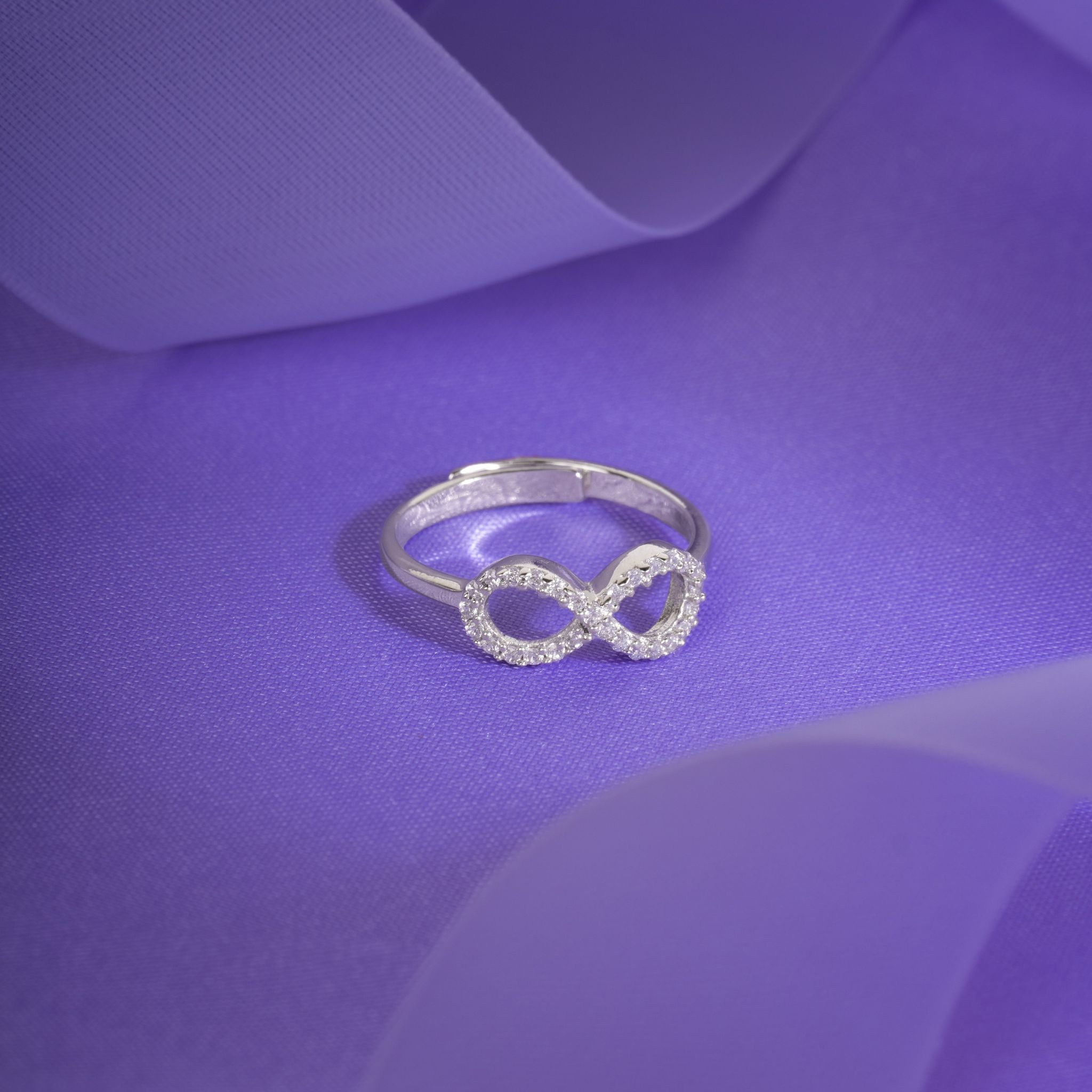Silver Zircon Infinity Ring