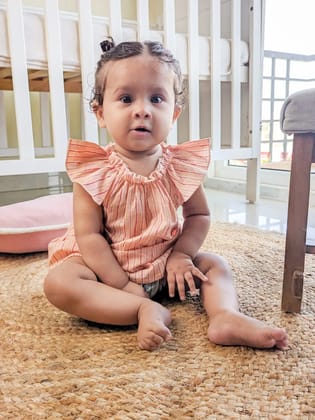 Halemons Baby Girl Summer Tulip Stripe Pure Cotton Jabla-0-3 months