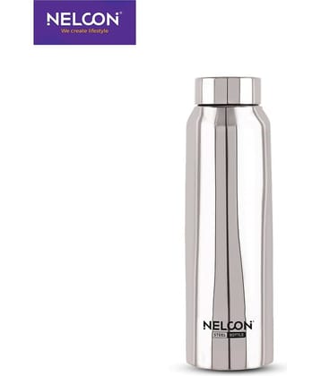 Nelcon Absolute Silver Stainless Steel Water Bottle 1000 mL ( Set of 1 )