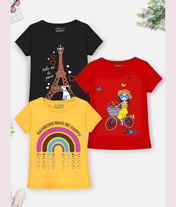 Trampoline Pack of 3 Girls Cotton Blend T-Shirt ( Multicolor2 )