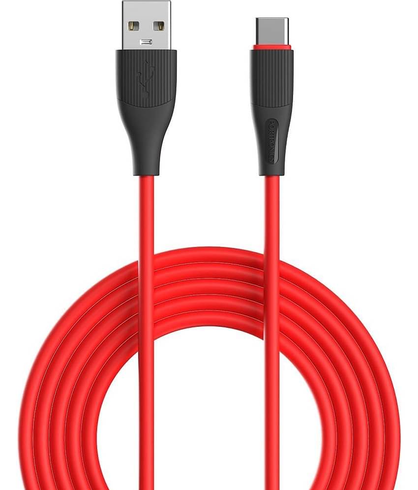 Portronics Red 3A Type C Cable 1 Meter
