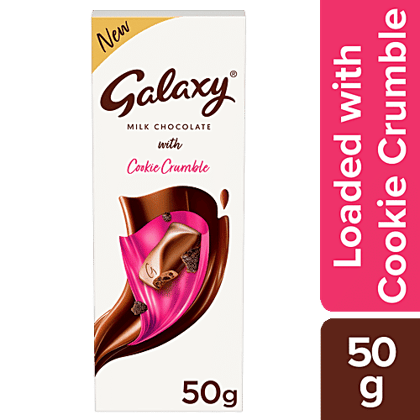 Galaxy Milk Chocolate Bar - With Cookie Crumble, Silky Smooth, 50 g