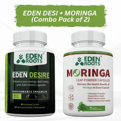 EDEN DESIRE + MORINGA 60  Capsules Combo Pack Of 2