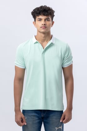 Mint Polo With Contrast Collar