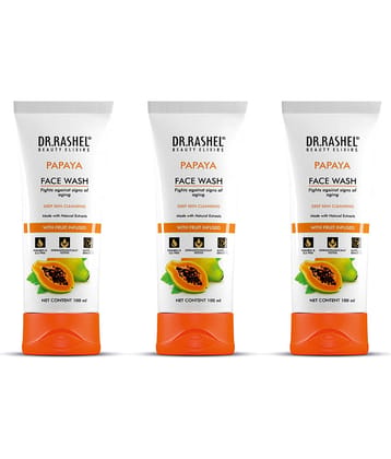 DR.RASHEL Papaya with Papain Enzyme for Clear & Smooth Skin, All Skin Types Face Wash ( Pack of 3 )