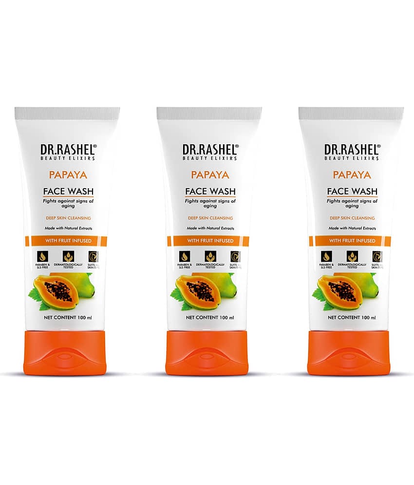 DR.RASHEL Papaya with Papain Enzyme for Clear & Smooth Skin, All Skin Types Face Wash ( Pack of 3 )