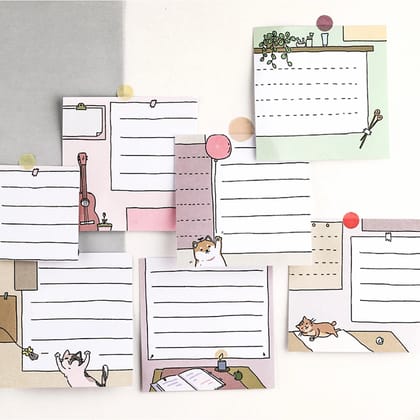 Nekoni Daily Memo Paper-green
