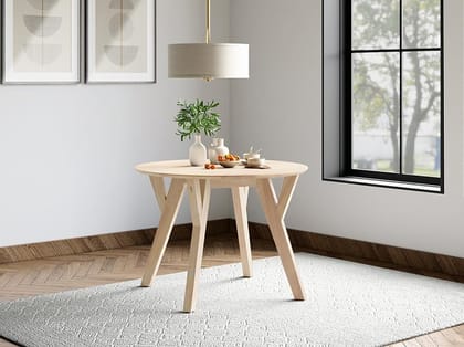 Dune 4 Seater Solid Wood Dining Table - Light Beige