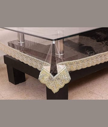 CASA FURNISHING Solid PVC 2 Seater Rectangle Table Cover ( 152 x 101 ) cm Pack of 1 Gold