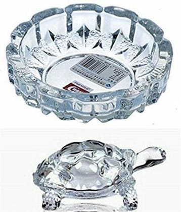PAYSTORE Crystal Feng Shui Tortoise With Plate For Vastu And Good Luck Figurine