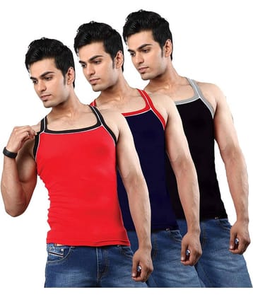 Renox Pack of 3 Cotton Gym Vest For Men ( Multi )