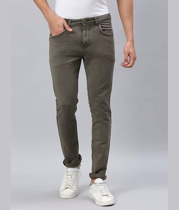 HJ HASASI - Olive Denim Slim Fit Men's Jeans ( Pack of 1 )