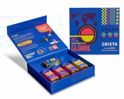 CRISTA Distinctly Global Seasonings Gift Box - Festive Gift|Pure Spice Gifting, 235 gm - Box of 5