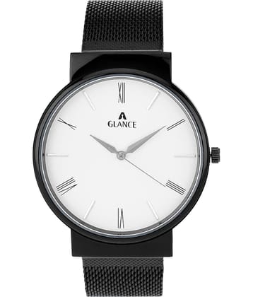 Aglance - Black Stainless Steel Analog Men's Watch