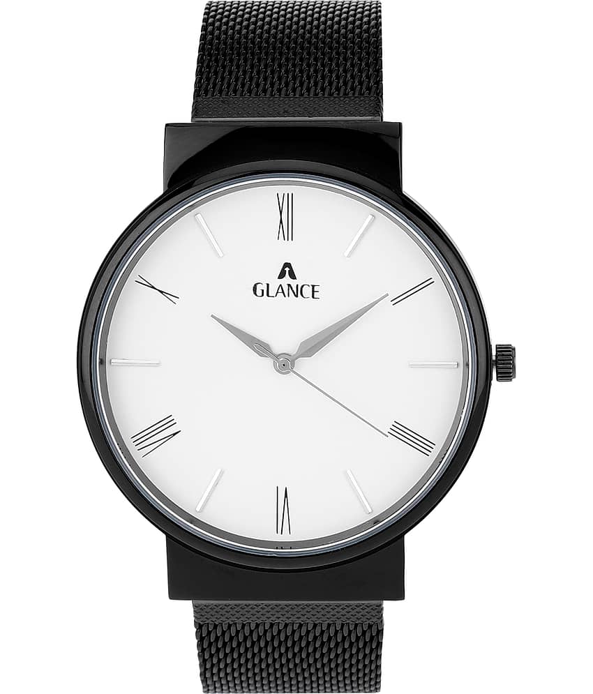 Aglance - Black Stainless Steel Analog Men's Watch