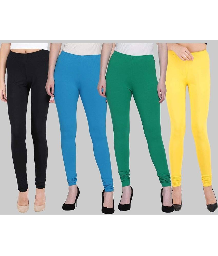 FnMe - Multicolor Cotton Women's Leggings ( Pack of 4 )