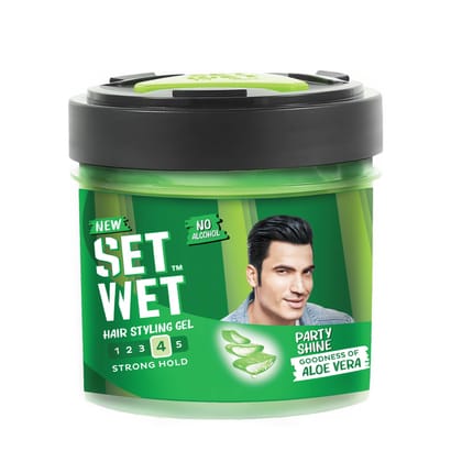 Set Wet Styling Hair Gel for Men - Party Shine, 250gm | Strong Hold, High Shine |For Short to Medium Hair| No Alcohol, No Sulphate Set Wet Styling Hair Gel for Men - Party Shine, 250gm | Strong Hold, High Shine |For Short to Medium Hair| No Alcohol, No S