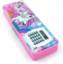 TIshna Cute Design Calculator Pencil Box Unicorn Art Plastic Pencil Box