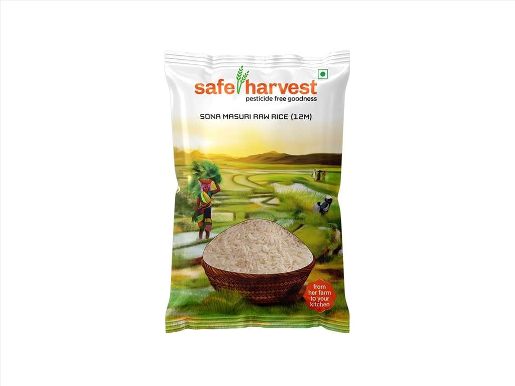Safe Harvest Pesticide Free Sona Masoori Raw Rice 12 Months 1kg