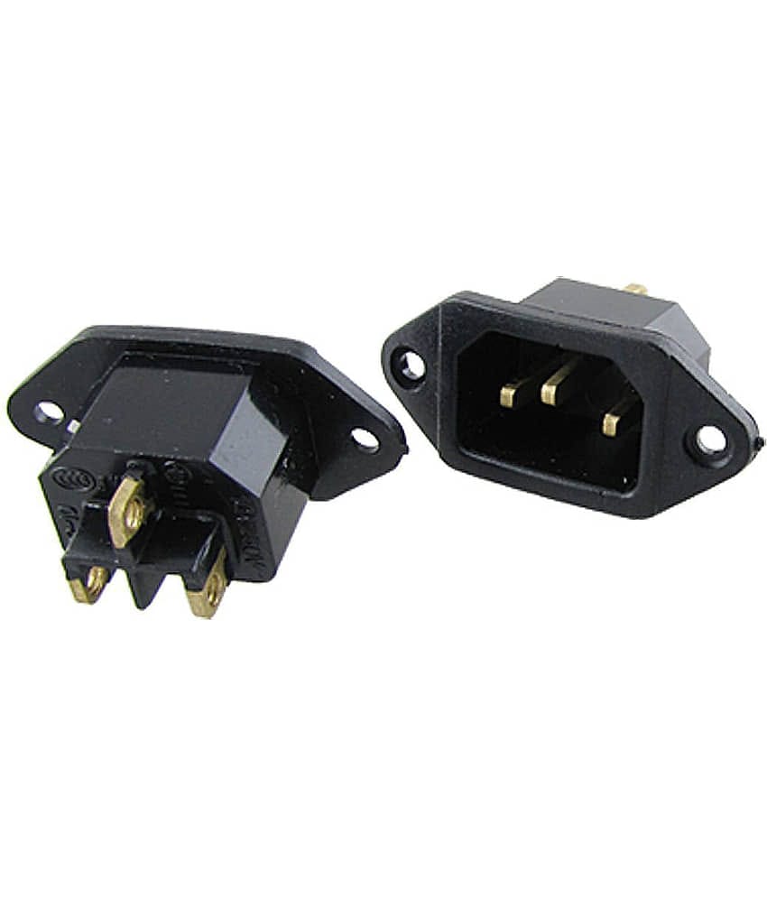 AC 250V 10A C14 Power Replacement Rice Cooker Socket (Black) - 2 Pieces